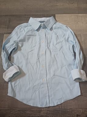 wonder nation Light Blue Long Sleeve Button-Down Shirt for Kids